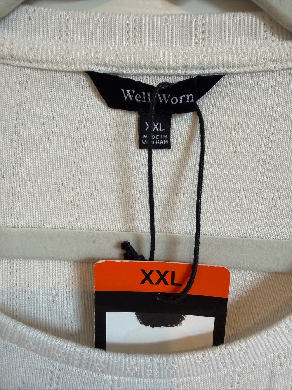NWT Well Worn XXL Cream Pointelle Knit Top
